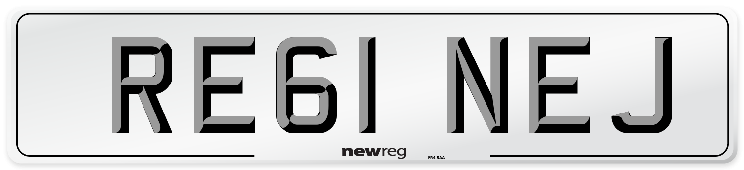 RE61 NEJ Number Plate from New Reg